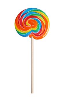 Sweet and colorful lollipop isolated with clipping path