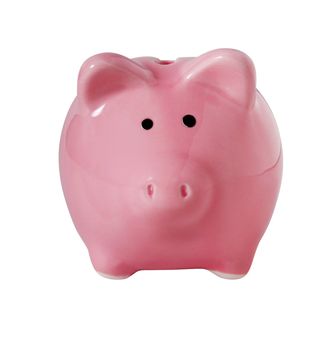 Traditional piggybank isolated on white with clipping path