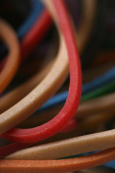 Close-up of elastic rubber band - perfect for business or office usage