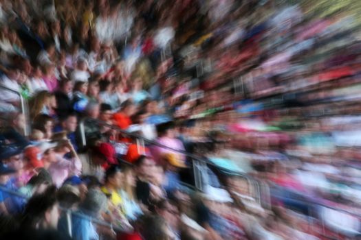 Crowd in a stadium - motion blurred