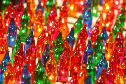 Close up of beautiful and colorful christmas lights