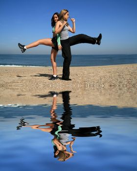 yoga on the coast and beach