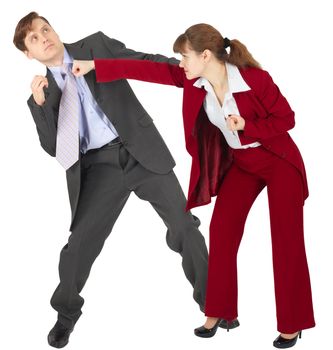 A woman punches a man - an unexpected denouement dispute