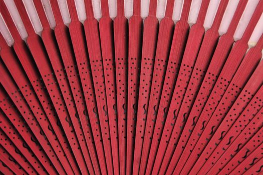 close up of the oriental red fan