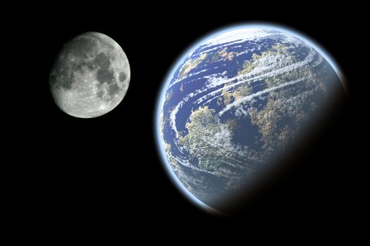 the moon reflected in the ocean (with space for publicity)