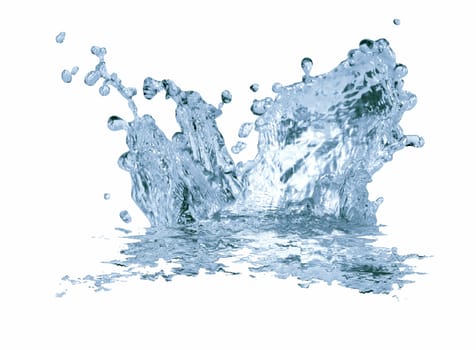 Splashing water abstract background isolated on white with clipping path