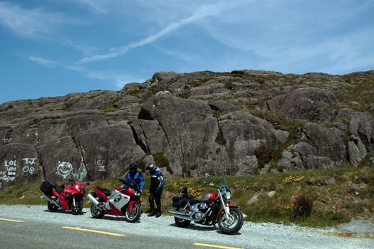 motorcyclists out on a day of touring the country