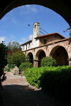 Artsy shot of the Bell Tower at San Juan Capistrano