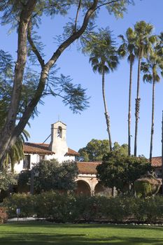 MISSION SAN JUAN CAPISTRANO COURTYARD AND TREES