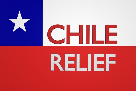 The message "Chile Relief" with a flag for the background.