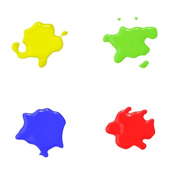 An illustration of 4 nice abstract color splashes
