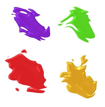 An illustration of 4 nice abstract color splashes