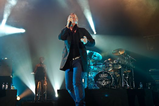 Simple Minds performs at Sala Polivalenta December 15, 2009 in Bucharest.