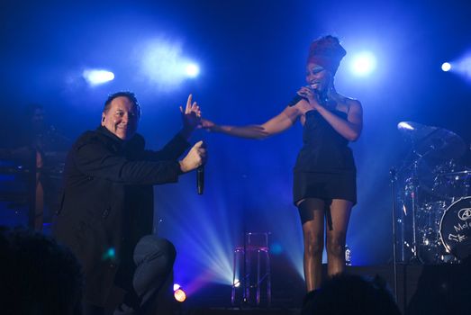 Simple Minds performs at Sala Polivalenta December 15, 2009 in Bucharest.