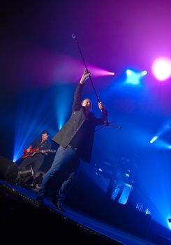 Simple Minds performs at Sala Polivalenta December 15, 2009 in Bucharest.