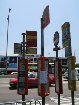 Bus stop in Hong Kong