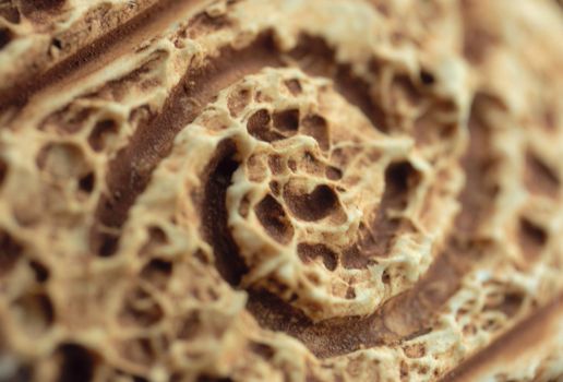 macro pattern (spiral) of rough ceramics (pottery) of vintage pot