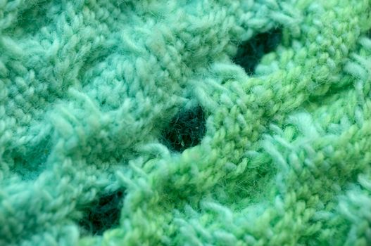 macro pattern of green - light-blue textile fabric