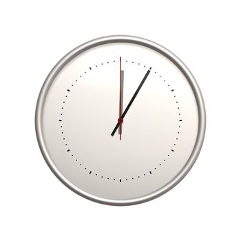 An illustration of a big white clock 5 minutes