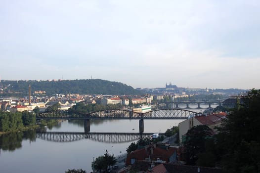 cityscape of Prague in Czech Republic in Europe