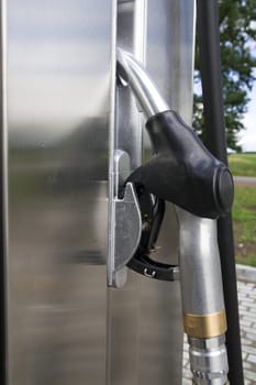 Photo of close up gasoline pump