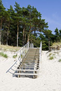 Stairway in the beach in summer