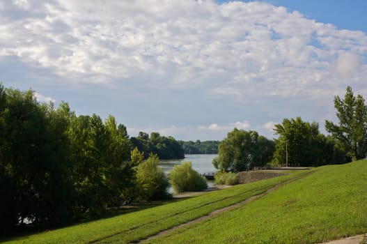 Hill side on the river coast.