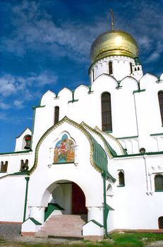Russian Cathedral with icon of Saint George on the wall