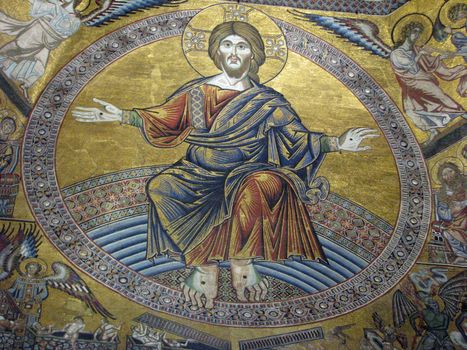 Renaissance mosaic of Christ in the Florence, Italy Baptistry.
