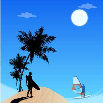 view of beach,men surfing,leisure sports