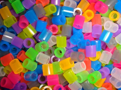 Lots and lots of colouful childrens beads.