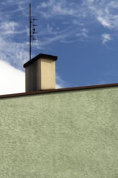      Chimney on the background of blue sky  