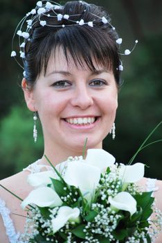 beautiful happy smiling bride portrait