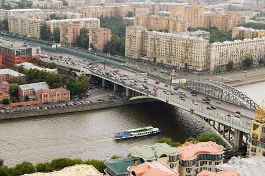 Bridge and river. View from the great height