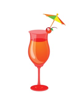cocktail, mocktail, drink glass with a white background 
