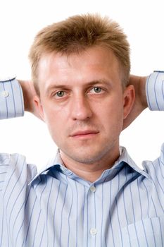 serious man on a white background.