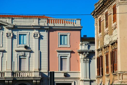 Sicilian buildings in the city of Messina