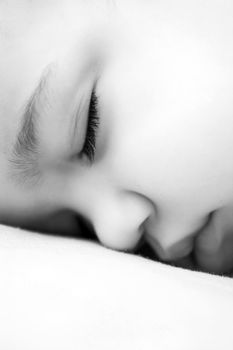 Sleeping baby (black and white)
