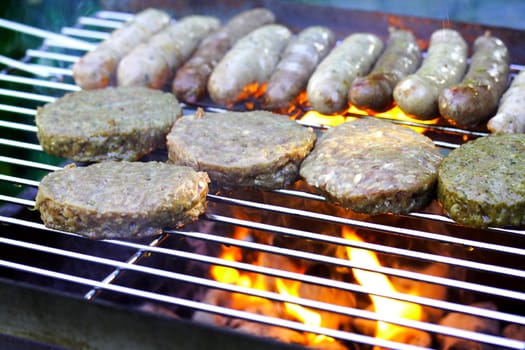 meat on a barbecue