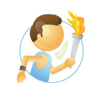 athelete running with a torch in hand
