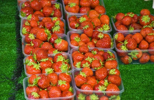 Strawberry in basket at the market