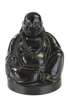 Black buddha figure isolated on white background
