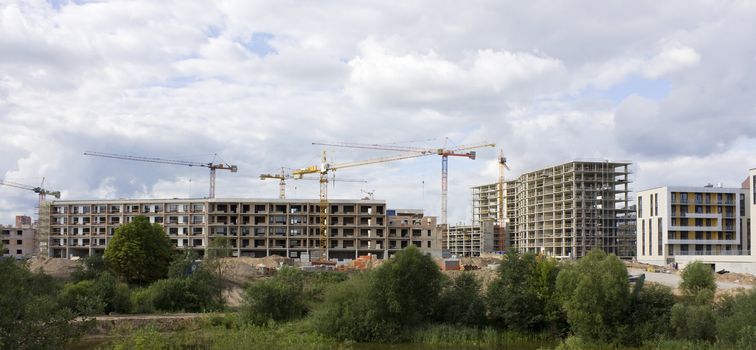 construction of a modern house. Lithuania