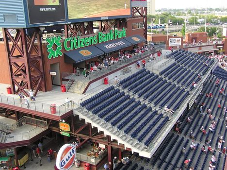 Scoreboard Porch at the Philadelphia Phillies home ballpark before a recent gam