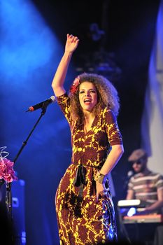 Brazilian singer Vanessa da Mata at the Paléo Festival, July 22nd 2008 in Nyon, Switzerland