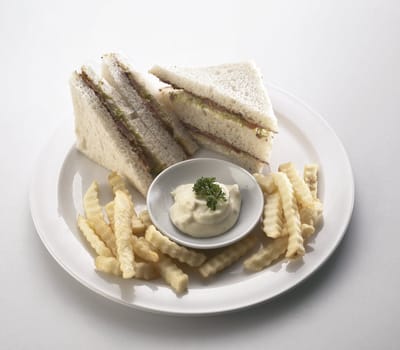 close up of the sandwiches with french fries