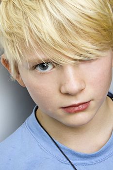 young blond caucasian boy portrait