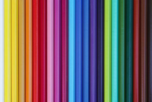 Abstract shot of the coloured pencils