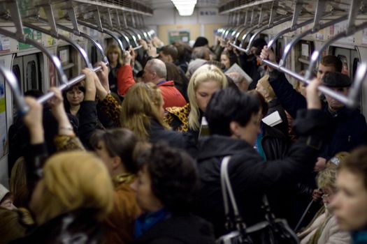 people in a metro car