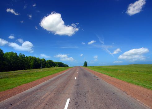 infinity road under blue sky
